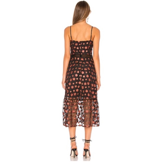 Jack by BB Dakota Dress Black Floral Sheer Midi Dress - Picture 3 of 11
